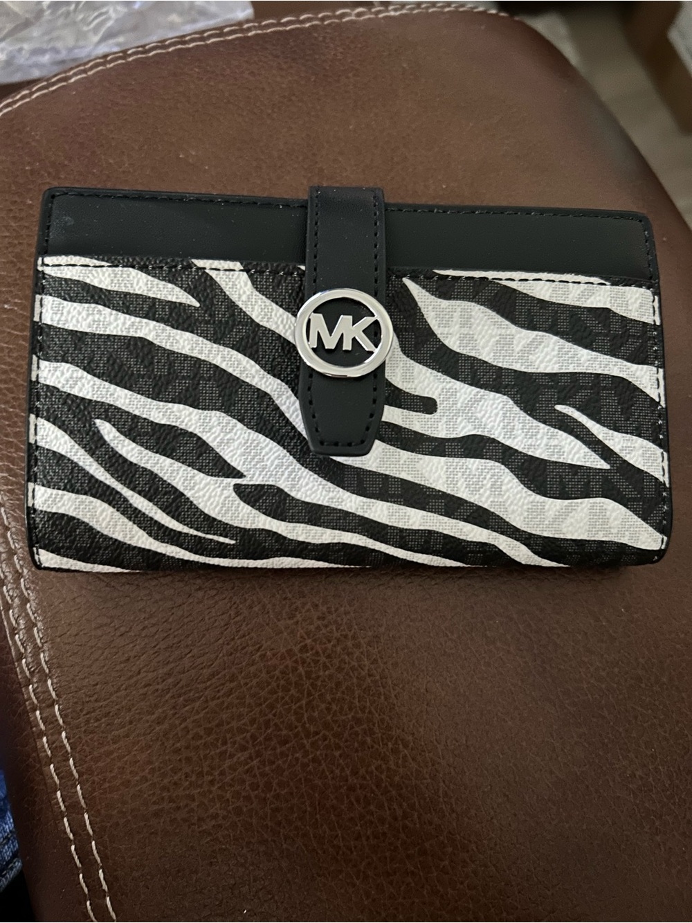 Michael Kors Greenwich Medium Zebra Signature Logo Wallet
